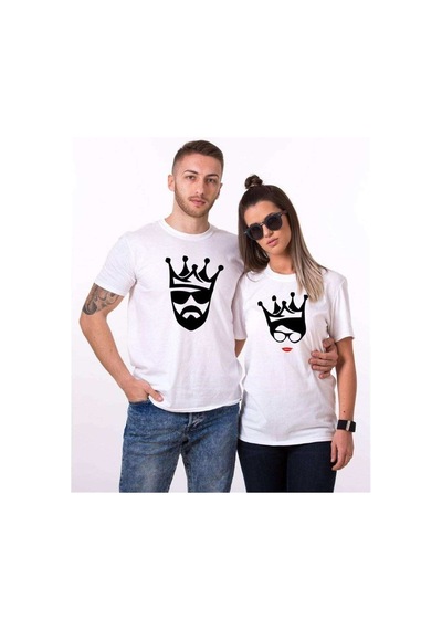 Tshirthane Cool King Queen Sevgili Kombinleri Tshirt Kombini Beyaz