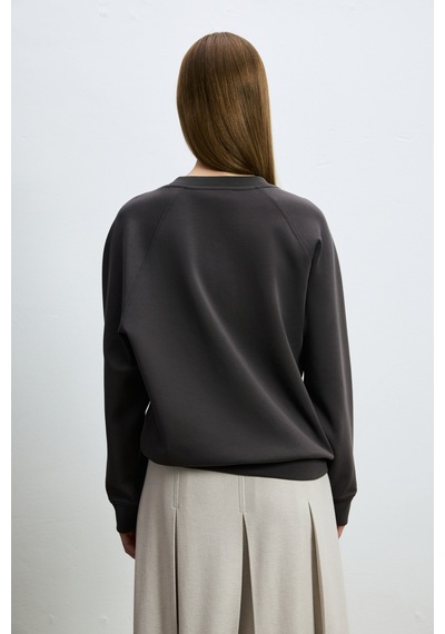 Lufian Alice Kadın Örme Sweatshirt 122030027 Kahverengi