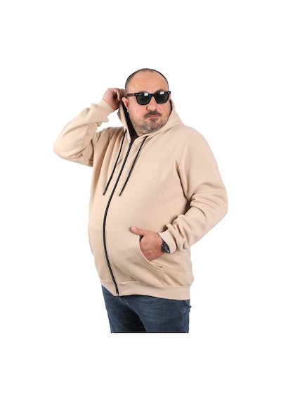 Moc Grande Mocgrande Büyük Beden Unisex Kapüşonlu 3Ip Sweat 11701 Bej
