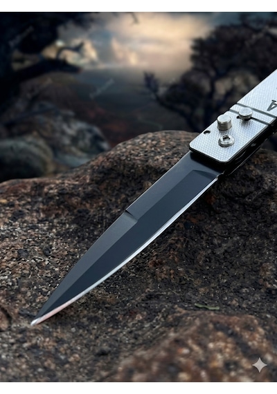 Nokta Outdoor Kamp Poker Maça Ası Çakı Kemer Klipsli Emniyetli Bıçak Siyah