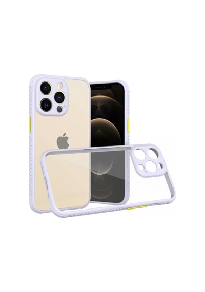 Newface Apple İphone 13 Pro Kılıf Miami Şeffaf Silikon - Lila