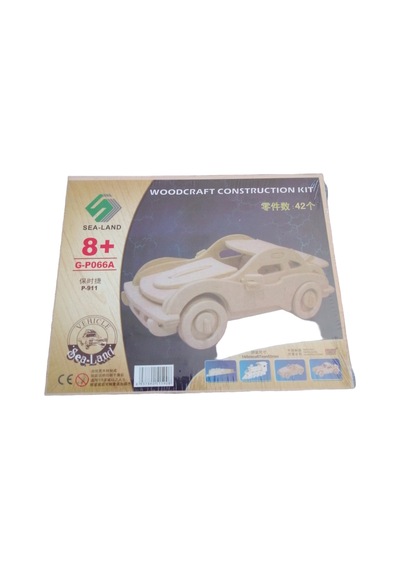 Sea-land Ahşap 3d Maket Araba Puzzle - Woodcraft Construction Kit G-p066a Porsche 911 Model 42 Parça