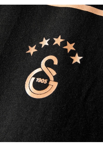 Galatasaray Lisanslı 2026 Şampiyonluk Dejavu Siyah Tişört