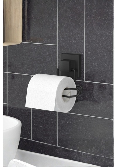 Tekno Tel Ef-271 Siyah Tuvalet Kağıtlık Yapışkanlı/vidalı Deliksiz Metal Wc Kağıt Tutucu Siyah