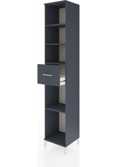 Hyperion Dolap 4 Raflı Tek Çekmeceli 44x44x243 Antrasit-antrasit Antrasit