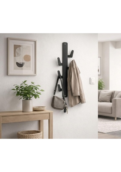 Orret Home Yapışkanlı Dikey Askılık 6 Kancalı Kaktüs Tasarım Duva Metal