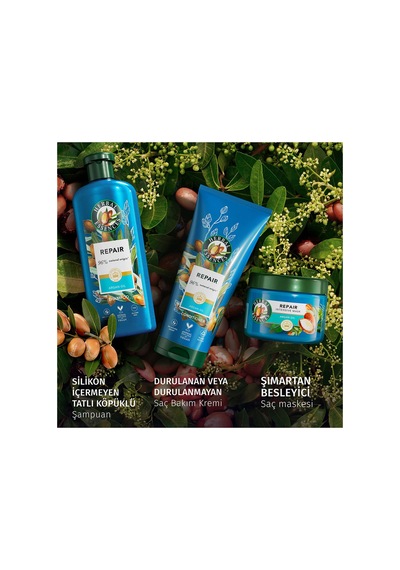 Onarıcı Argan Yağı Şampuan 350ml, Onarıcı Argan Yağı Saç Kremi 250ml