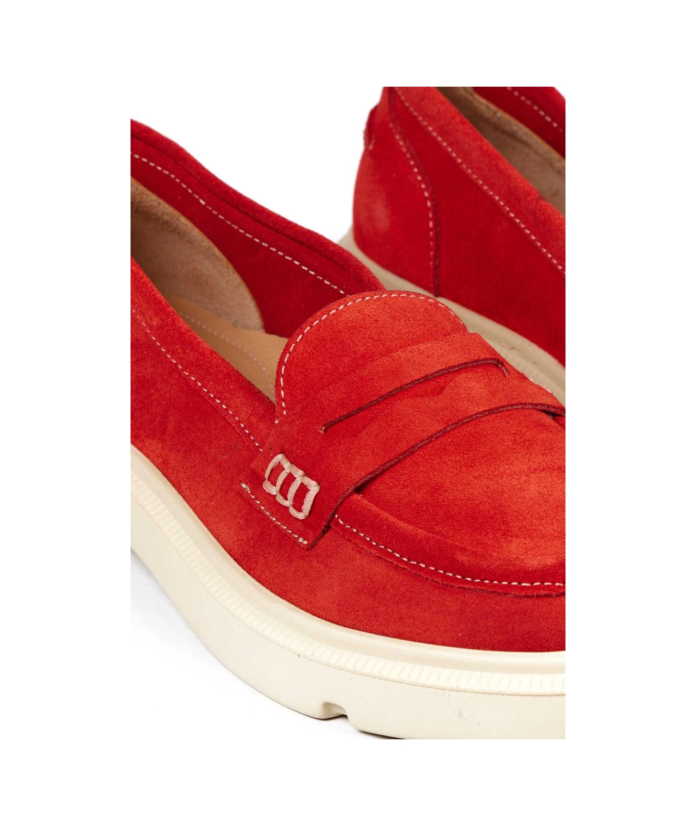 Bestello Bağcıksız Poli Loafer 101-226505-01 Kadın Ayakkabı Kırmızı Suet