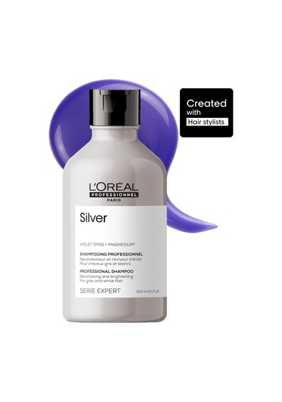 Serie Expert Silver Çok Açık Sarı, Gri Ve Beyaz Saçlar İçin Renk Dengeleyici Mor Şampuanı 300 Ml