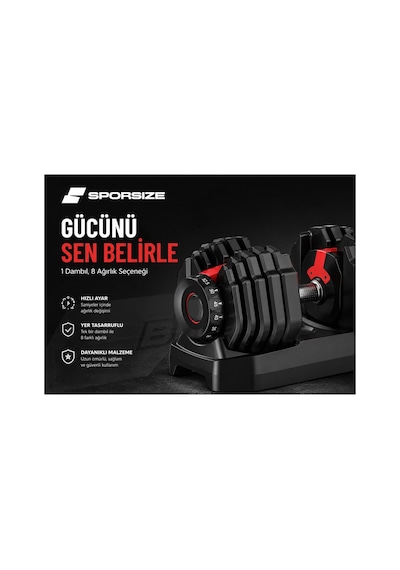 24 Kg Ayarlanabilir Tekli Dambıl 8 Kademeli Standlı Ev Tipi Fitness Ağırlığı