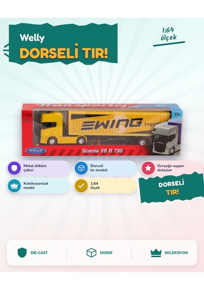 Welly 1:64 Scania R730 Trailer 68021ss-f-gw