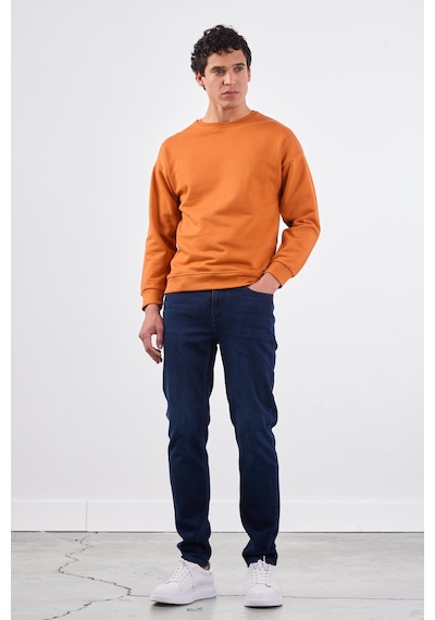 Dufy Kiremit Bisiklet Yaka Regular Fit Erkek Sweatshirt Kiremit