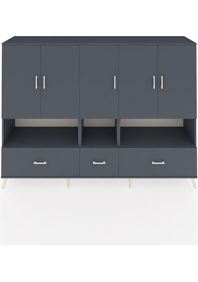 Hyperion Dolap 12 Raflı 3 Çekmeceli 5 Kapaklı 220x44x163 Antrasit Antrasit-antrasit Hyperion Dolap 12 Raflı 3 Çekmeceli 5 Kapaklı 220x44x163 Antrasit Antrasit-antrasit
