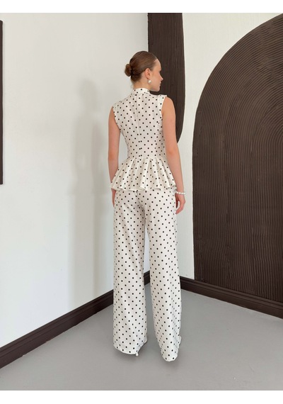 Verymoda Puantiyeli Pantolon D3075 Krem