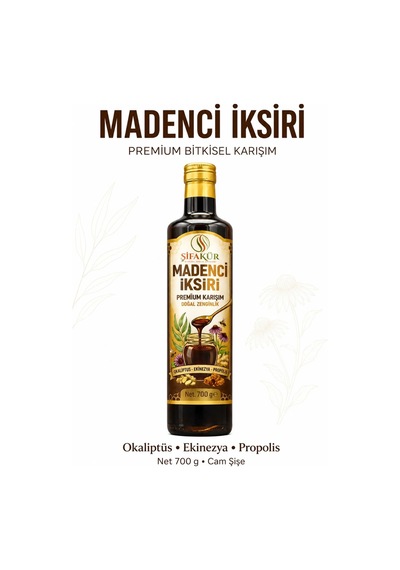 Madenci Şurubu 700 g Büyük Boy Propolis Ekinezya Okaliptüs Keçiboynuzlu (Madenci İksiri)