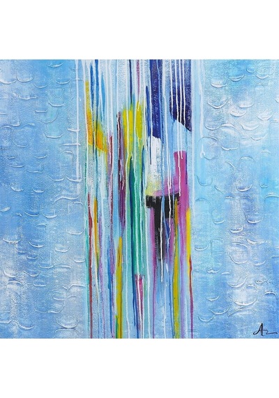 Soyut Kabarma El Yapımı Yağlı Boya Tablo 95x94cm