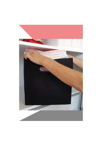 Organizer Keçe - Düzenleyici Toparlayıcı Keçe Kutu 45x45 Cm Siyah