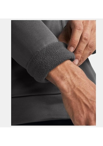 Under Armour Fleece Tam Fermuarlı Kapüşonlu Üst Gri