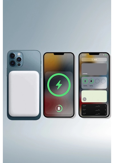 5000mah Kablosuz Şarj Magsafe Özellikli Telefonlara Uygun Telefon Arkasına Mıknatıslı Powerbank Çok Renkli