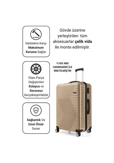 G&d Polo Suitcase Abs Gold Büyük Boy Valiz 600.06-b