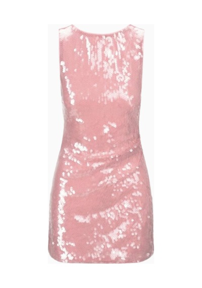 Staud Eton Dress, Mini Elbise, M Yaka Ve Fırfır Detaylı, Zarif Ve Çok Yönlü Pembe
