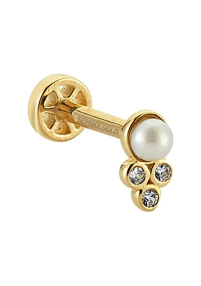 Altın Inci Tragus Piercing 14 Ayar (536017412)