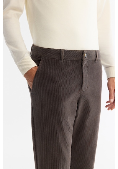 Avva Erkek Antrasit Klasik Bel Kalın Fitilli Kadife Chino Relaxed Fit Pantolon A42y3017