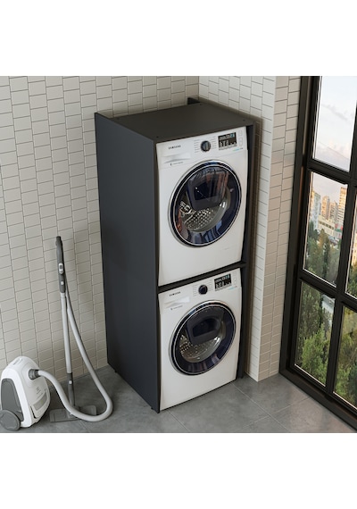 Roomart Banyo Çamaşır ve Kurutma Makinesi Dolabı Antrasit