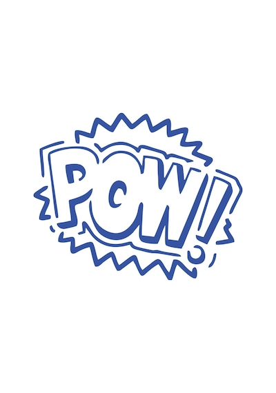 Pow Araba Sticker 17x17 Cm Mavi