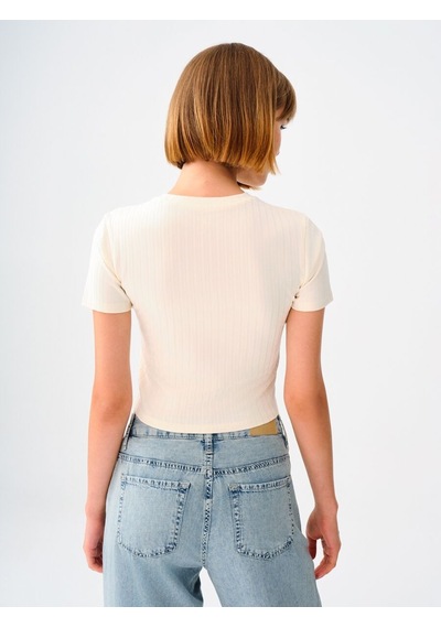 LOFT Fitted Kadın Tshirt K.kol Lf2034945 Q1.v1 Ekru