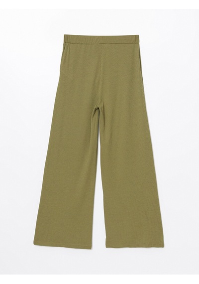 Lcwaıkıkı Basic Haki Beli Lastikli Geniş Paça Kadın Pantolon