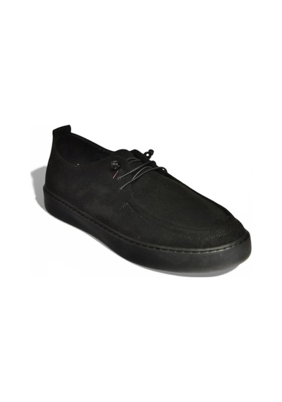 Fox Shoes Y602170902 Siyah Süet Bağcıklı Casual Ayakkabı Siyah