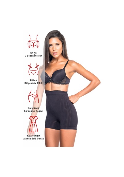 Siyah Mı Emay 7027 Düşük Bel Boxer Korse Siyah