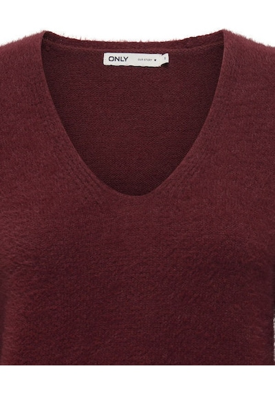 Only Onlella Piumo Ls Kadın Kazak 15259562 Bordo