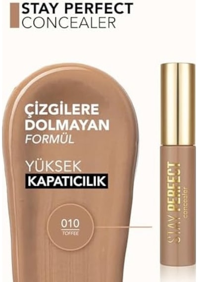 Doğal Bitişli Kapatıcı Sarı Alt Ton - Perfect Concealer - 010 Toffee - 8682536085625