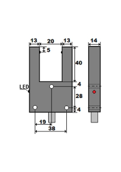 Mefa İf20-y40-pa ,çatal/20mm Pnp-no 3-kablo Çatal Optik İplik Sensör