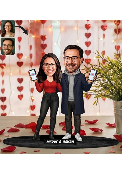 Bk Gift Kişiye Özel Sevgili Karikatürlü Ahşap Biblo -6, Fotoğraftan Karikatür, Sevgililer Günü Hediyesi, Ev Hediyesi Kobitmeyencom36333 Bk Gift