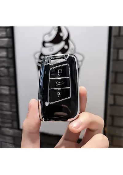 Vw Passat B8.5 Anahtar Kılıfı Siyah-silver 2020-2024