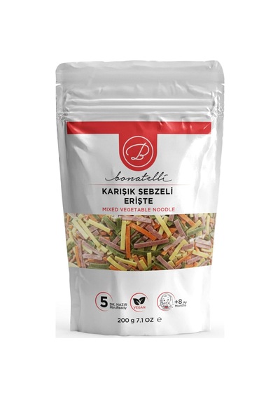 Karışık Sebzeli Erişte 200 G Bebek Makarna +8 Ay