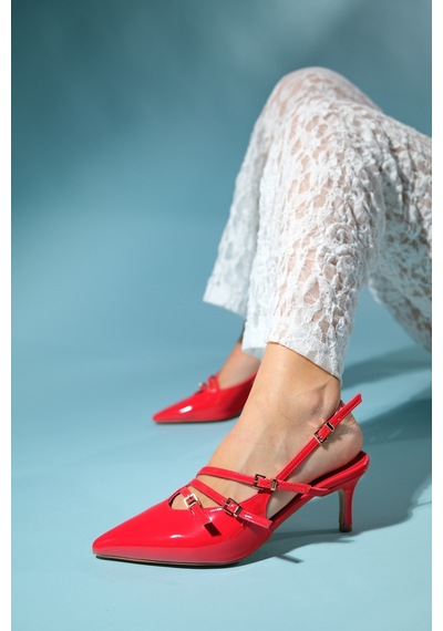 Luvishoes Magra Kırmızı Rugan Sivri Burun Arkası Açık İnce Topuklu Kadın Ayakkabı Kırmızı Rugan Luvishoes Magra Kırmızı Rugan Sivri Burun Arkası Açık İnce Topuklu Kadın Ayakkabı Kırmızı Rugan