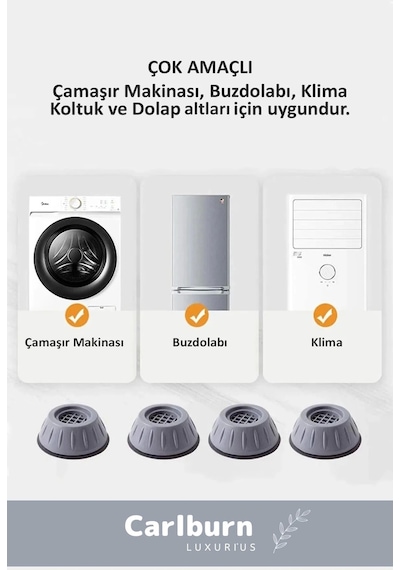 Özel Üretim Gürültü Engelleyici Titreşim Önleyici Kauçuk Çamaşır Bulaşık Makinesi 8 Adet Ayak Pedi