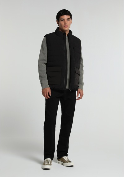 Colin's Colins Regular Fit Dik Yaka Fermuarlı Astarlı Erkek Siyah Yelek Cl1082078 Q1.v1 Blk