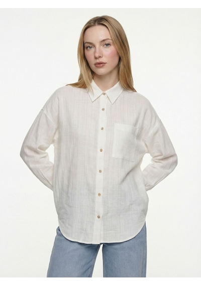 LOFT Loose Fit Kadın Gömlek U.kol Lf2042160 Q1.v1 Beyaz