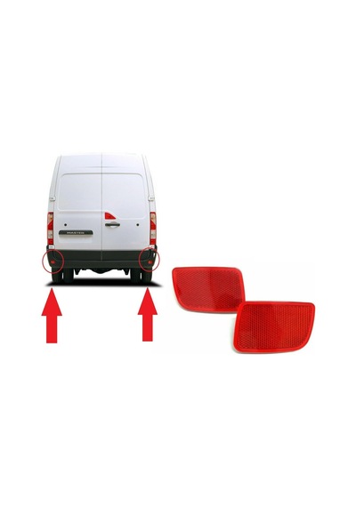 Renault Master Sağ + Sol Arka Tampon Reflektörü 2014--2020