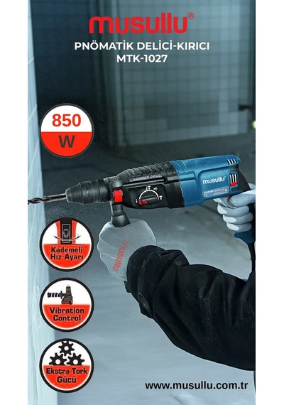 Musullu MTK-1027 850W 3 Fonksiyonlu Kırıcı Delici Matkap