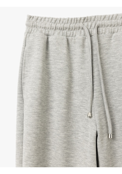 Koton Viskon Kumaş Beli Bağlamalı Cepli Jogger Eşofman Altı Gri Melanj 5sak30016ek GRİ MELANJ