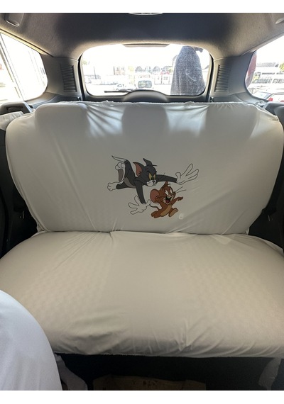 Tom Ve Jerry Oto Servis Kılıfı Beyaz Beyaz