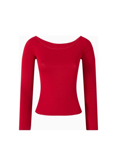 Eegen Studio Diep Dönüştürülebilir Kemerli Elbise Rib - Knit, Off - Shoulder Kırmızı