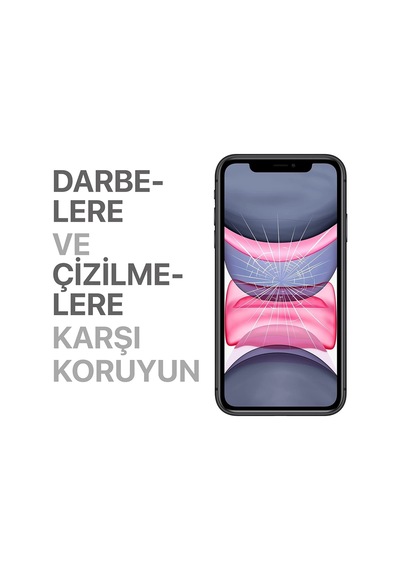 Apple iPhone Uyumlu 11/xr Için Ekstra Güçlü Tam Koruma Sağlayan Lazer Kesim Premium Ekran Koruyucu