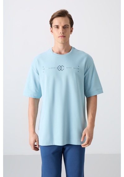 Tommy Life Açık Mavi Pamuklu Kalın Yumuşak Dokulu Oversize Fit Baskılı Erkek T-shirt - 88323 Açik Mavi Tommy Life Açık Mavi Pamuklu Kalın Yumuşak Dokulu Oversize Fit Baskılı Erkek T-shirt - 88323 Açik Mavi